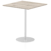 Dynamic Italia 1000mm Poseur Square Table Grey Oak Top 1145mm High Leg ITL0363 DD